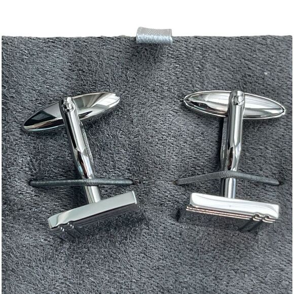 CHISEL Stainless Steel Polished Cufflinks in Box NEW - Picture 4 of 5